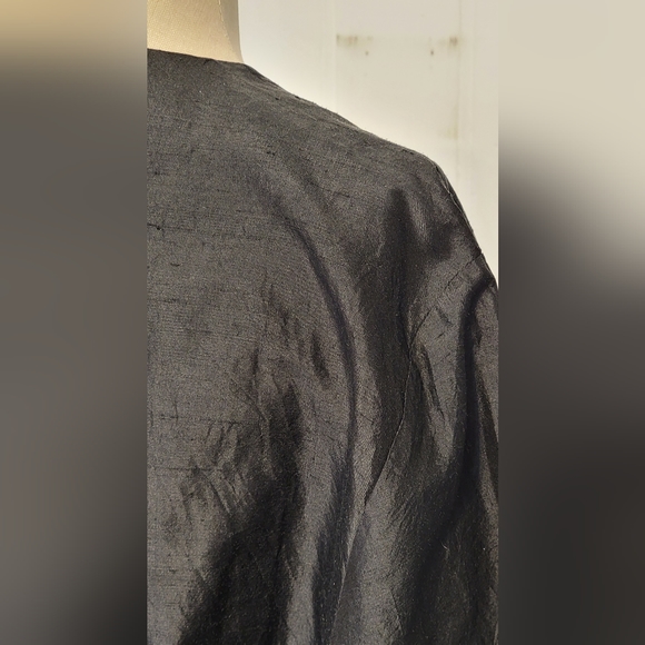 Deepa's black raw silk jacket. Size large. Excellent condition. - Picture 4 of 7